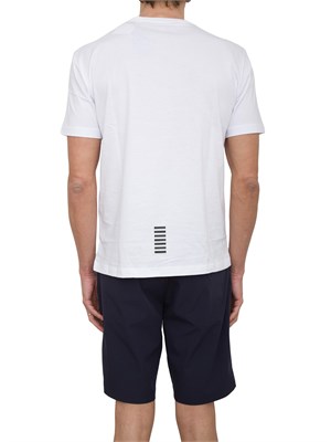 T-shirt EA7 Core Identity in cotone Pima bianco in UOMO