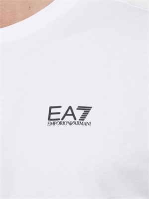 T-shirt EA7 Core Identity in cotone Pima bianco in UOMO