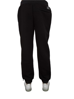 Pantalone tuta EA7 in misto cotone nero in UOMO