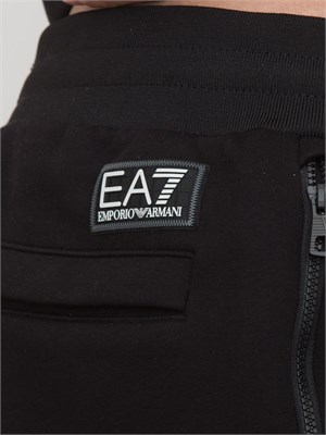 Pantalone tuta EA7 in misto cotone nero in UOMO