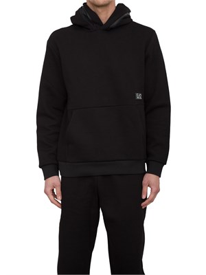 Felpa con cappuccio EA7 nero in UOMO