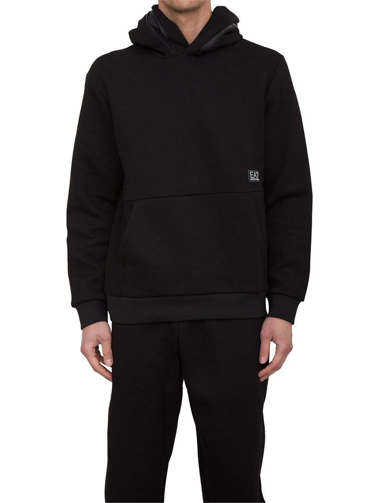 Felpa con cappuccio EA7 nero