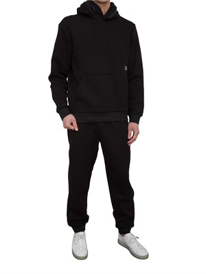 Felpa con cappuccio EA7 nero in UOMO