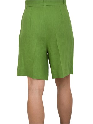 Bermuda donna Emme Marella con pinces in lino verde in DONNA