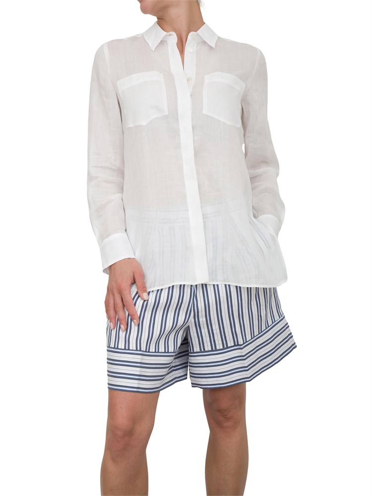 Camicia bianca Marella in ramiè trasparente