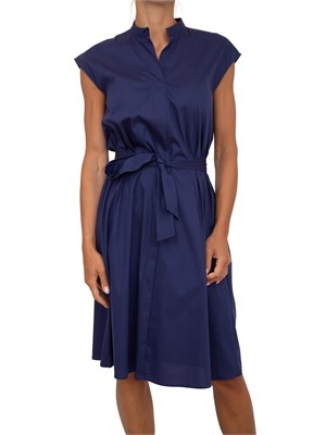 Abito svasato Emme Marella in popeline stretch blu in DONNA