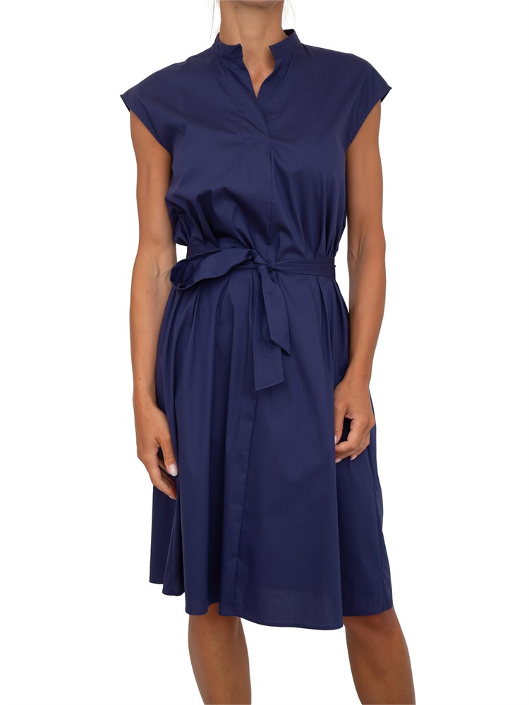 Abito svasato Emme Marella in popeline stretch blu