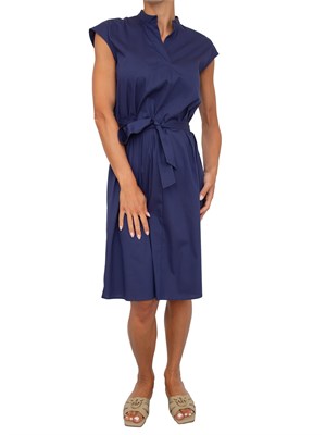 Abito svasato Emme Marella in popeline stretch blu in DONNA