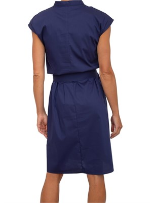 Abito svasato Emme Marella in popeline stretch blu in DONNA