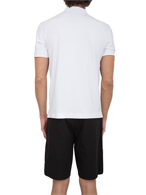 Polo a maniche corte Ea7 Gold Label in jersey di viscosa bianco in UOMO
