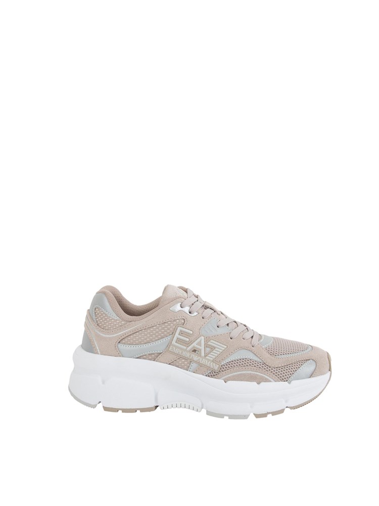 Sneaker beige Emporio Armani in suede e tessuto tecnico