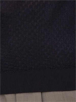 Maglia blu maniche corte Emporio Armani uomo con lavorazione jacquard in UOMO