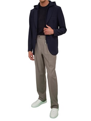 Maglia blu maniche corte Emporio Armani uomo con lavorazione jacquard in UOMO
