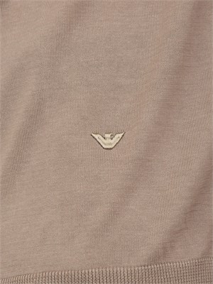 Maglia uomo Emporio Armani in misto cotone, seta e lyocell beige tortora in UOMO