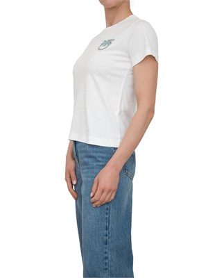 T-shirt bianca Pinko con ricamo gioiello Love Birds in DONNA
