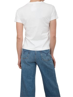T-shirt bianca Pinko con ricamo gioiello Love Birds in DONNA