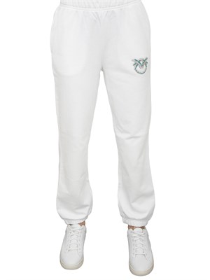 Pantalone tuta bianco Pinko con gioiello Love Birds in DONNA
