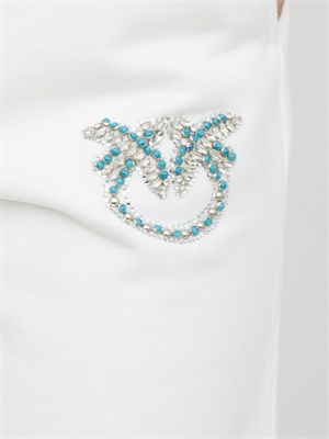 Pantalone tuta bianco Pinko con gioiello Love Birds in DONNA