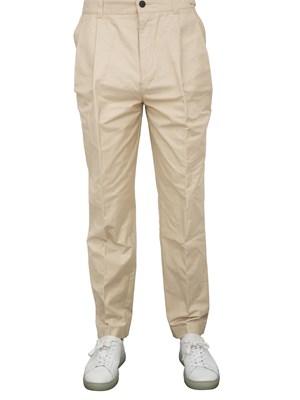 Pantaloni Hugo relaxed fit in misto cotone beige in UOMO
