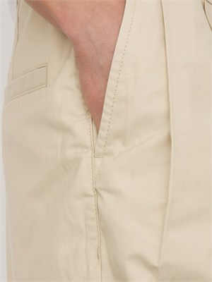 Pantaloni Hugo relaxed fit in misto cotone beige in UOMO