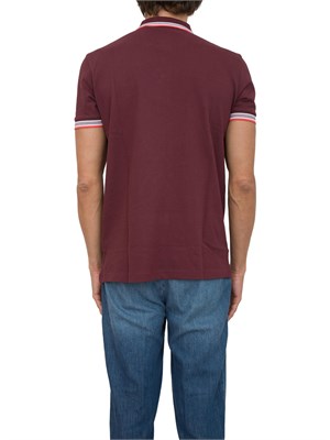 Polo bordeaux Boss uomo in piqué di cotone con logo in UOMO