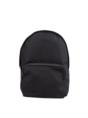Zaino blu Boss uomo con tasca frontale e logo tono su tono in UOMO