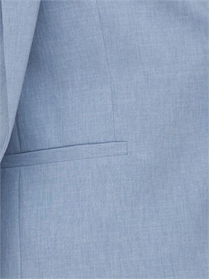 Abito Hugo tre pezzi slim fit in tessuto effetto lino azzurro in UOMO