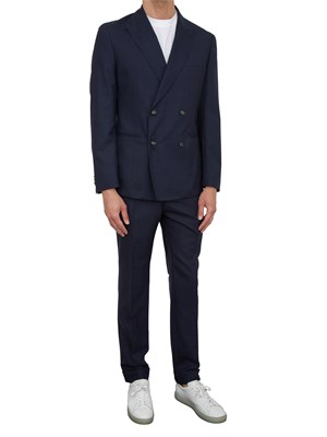 Abito Boss in lana vergine mélange blu con elasticità naturale in UOMO