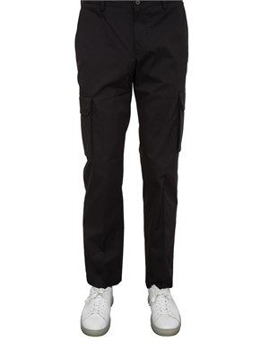 Pantalone cargo Corneliani nero in misto cotone in UOMO