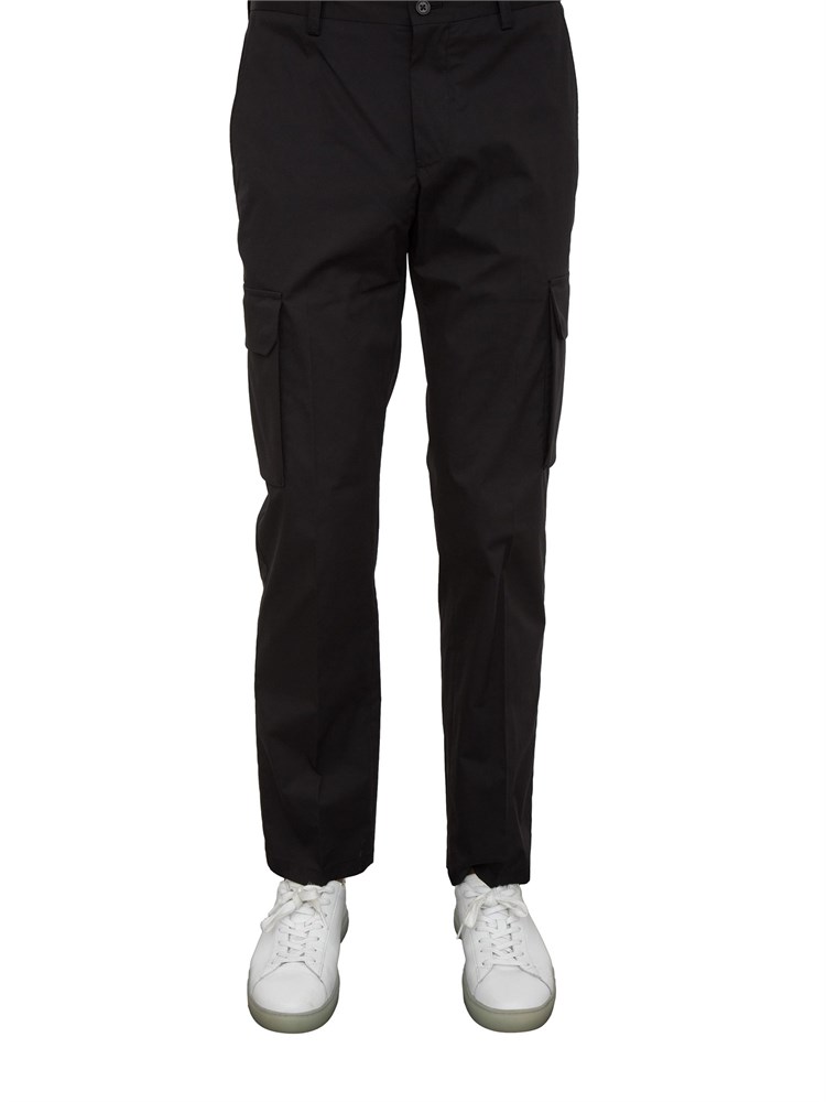 Pantalone cargo Corneliani nero in misto cotone