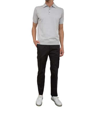 Pantalone cargo Corneliani nero in misto cotone in UOMO