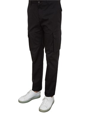 Pantalone cargo Corneliani nero in misto cotone in UOMO