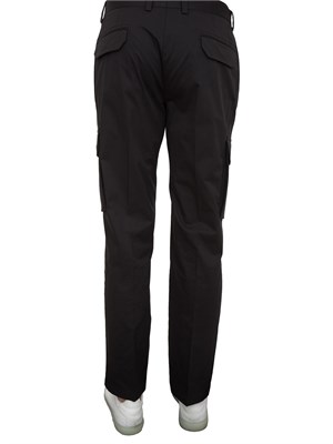 Pantalone cargo Corneliani nero in misto cotone in UOMO