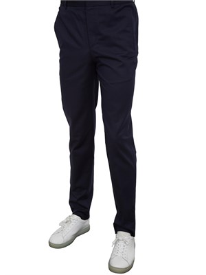 Pantaloni chino Corneliani blu scuro in tessuto tecnico di lana in UOMO