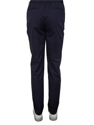 Pantaloni chino Corneliani blu scuro in tessuto tecnico di lana in UOMO
