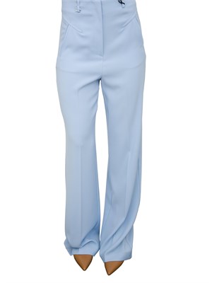 Pantaloni palazzo Patrizia Pepe in crêpe celeste in DONNA