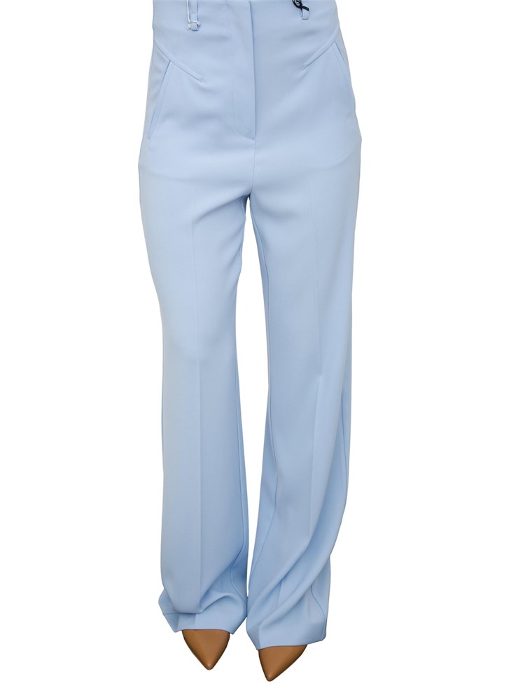 Pantaloni palazzo Patrizia Pepe in crêpe celeste