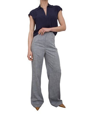 Casacca blu smanicata Patrizia Pepe dettagli Fly e catena sul collo in DONNA