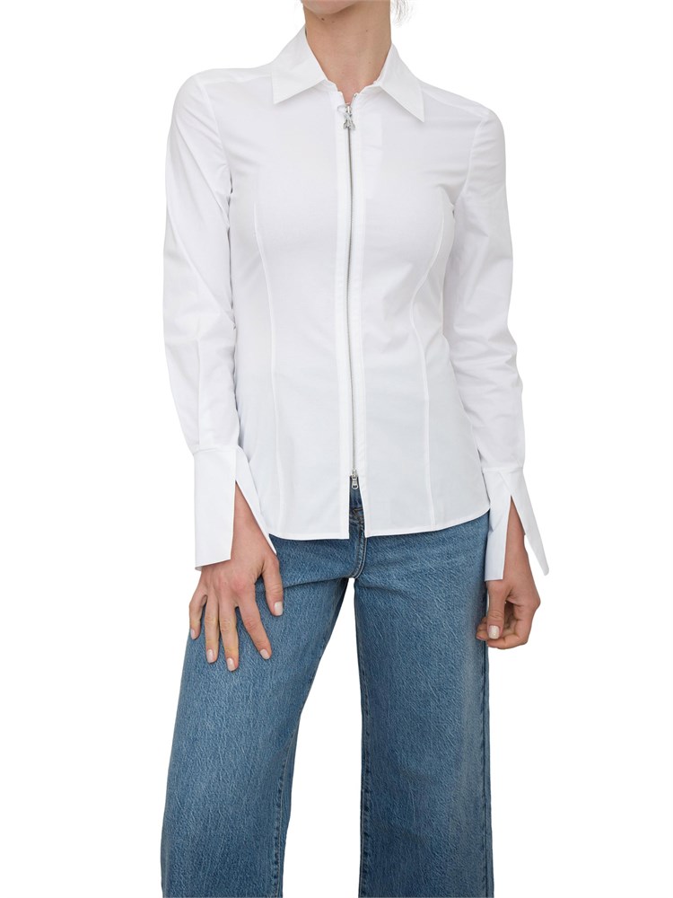 Camicia bianca manica lunga Patrizia Pepe con chiusura zip Fly