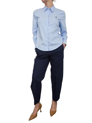 Camicia celeste a righe Patrizia Pepe con spacco su retro in DONNA