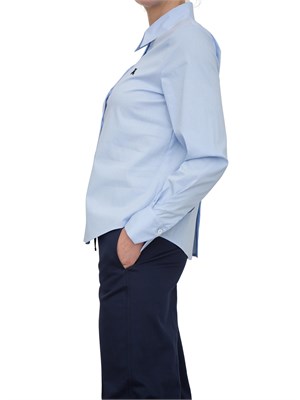 Camicia celeste a righe Patrizia Pepe con spacco su retro in DONNA