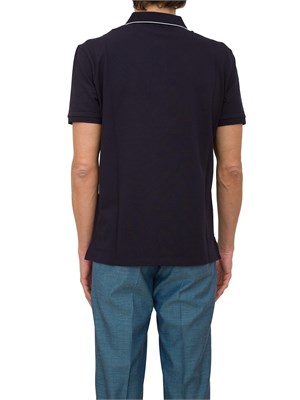 Polo blu uomo C.P. Company in cotone e logo ricamato in UOMO