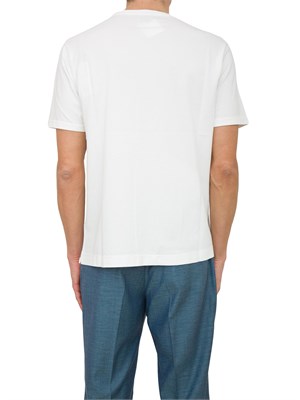 T-shirt bianca girocollo C.P. Company in cotone con logo ricamato in UOMO