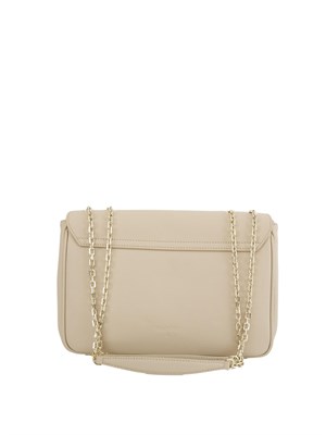 Fly borsa a spalla Patrizia Pepe in pelle beige con catena in DONNA
