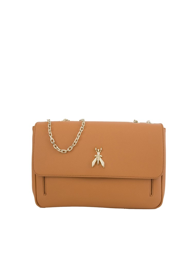 Fly borsa a spalla Patrizia Pepe in pelle beige con catena