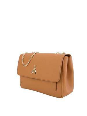 Fly borsa a spalla Patrizia Pepe in pelle beige con catena in DONNA