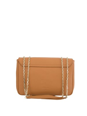 Fly borsa a spalla Patrizia Pepe in pelle beige con catena in DONNA