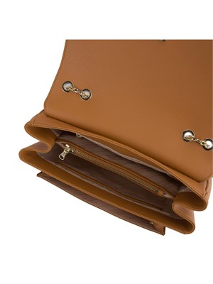 Fly borsa a spalla Patrizia Pepe in pelle beige con catena in DONNA