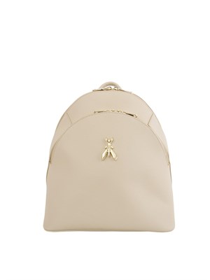 Zaino beige Patrizia Pepe in pelle martellata in DONNA