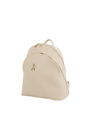 Zaino beige Patrizia Pepe in pelle martellata in DONNA